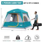 4-Person Waterproof Camping Tent with Rainfly