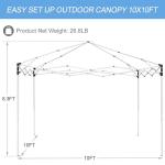ZENY 10x10 Pop Up Canopy Tent with Bag