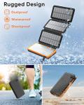 Hiluckey 25000mAh Solar Power Bank with 4 Panels