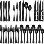 24-Piece Black Stainless Steel Flatware Set