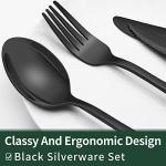 24-Piece Black Stainless Steel Flatware Set