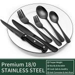 24-Piece Black Stainless Steel Flatware Set