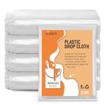 Clear Plastic Sheeting Drop Cloths - 5 Pack