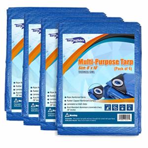 Heavy Duty Waterproof Blue Tarps - Pack of 4