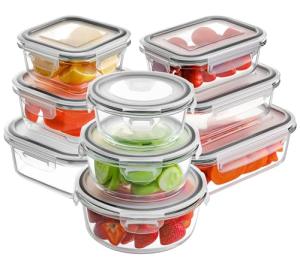 HOMBERKING 18-Piece Airtight Glass Food Storage Set