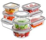 HOMBERKING 18-Piece Airtight Glass Food Storage Set