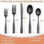 20-Piece Black Stainless Steel Cutlery Set