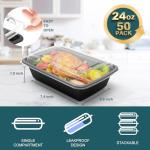 50 Pack Extra-Thick Meal Prep Containers with Lids