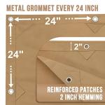 5' x 7' Heavy Duty Tan Canvas Tarp