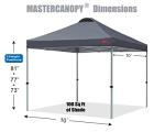 MASTERCANOPY 10x10 Pop-up Canopy Tent, Dark Gray