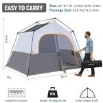 HIKERGARDEN 6-Person Easy Setup Camping Tent