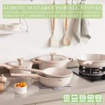Vkoocy Non-Stick Ceramic Cookware Set, 12pcs