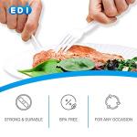 210-Piece White Disposable Cutlery Set for Camping