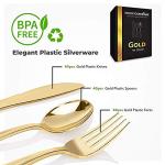 Heavy-Duty Gold Disposable Cutlery Set – 160 Pieces