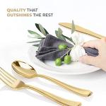 Heavy-Duty Gold Disposable Cutlery Set – 160 Pieces