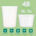 Airtight Meal Prep Containers Set - 48 Pieces