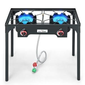 COOKAMP Double Propane Burner Camping Stove