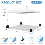 10x10ft Pop-Up Canopy Tent with Roller Bag