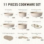 CAROTE 11-Piece Nonstick Cookware Set with Removable Handle