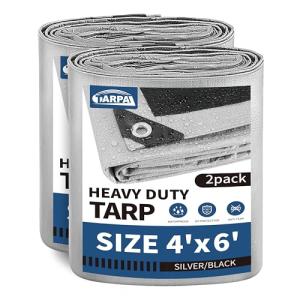 Heavy-Duty Waterproof Silver Tarps - 2-Pack