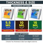 TICONN Heavy Duty Waterproof Tarp Cover, 6'x8