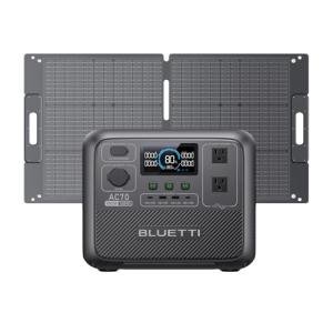 BLUETTI AC70 Portable Power Station with Solar Panel