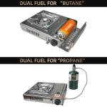 Dual Fuel Portable Camping Stove with Windblocker