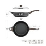 SENSARTE 12" Nonstick Frying Pan with Lid