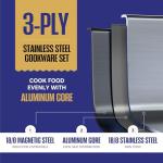 10-Piece Stainless Steel Cookware Set for Camping