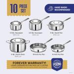 10-Piece Stainless Steel Cookware Set for Camping