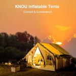 KNUO 2025 Waterproof Inflatable Camping Tent - 5-8 People