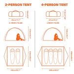 Lightweight Waterproof Camping Tent for 2-4 People