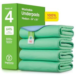 IMPROVIA® Heavy Absorbency Washable Underpads - 4 Pack