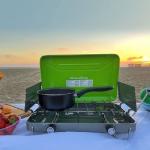Flame King Portable 2-Burner Camping Stove Grill