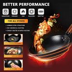 14-Piece Carbon Steel Wok Set with Wooden Lid