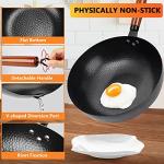 14-Piece Carbon Steel Wok Set with Wooden Lid