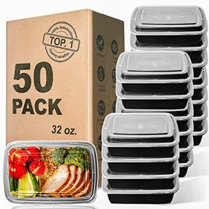 50-Pack 32oz Stackable Meal Prep Containers