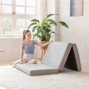 4-Inch Tri-Fold Memory Foam Mattress for Travel