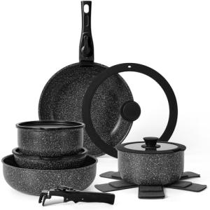 15-Piece Nonstick Camping Cookware Set with Handles
