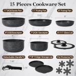 15-Piece Nonstick Camping Cookware Set with Handles