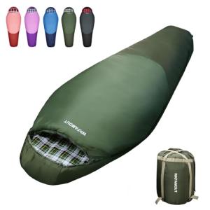 Flannel Cold Weather Mummy Sleeping Bag for Camping