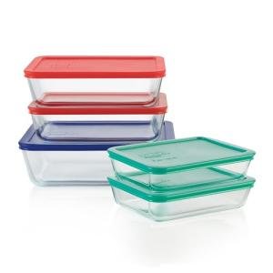 Glass Food Storage Set - 5-Pack with Lids