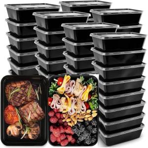 50-Pack Stackable Meal Prep Containers - 26 OZ