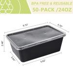 50-Pack Stackable Meal Prep Containers - 26 OZ