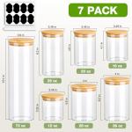 7 Pack Airtight Glass Food Storage Jars