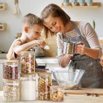 7 Pack Airtight Glass Food Storage Jars