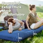 6'' Thick Inflatable Camping Sleeping Pad with Pillow