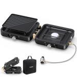 Portable 2-Burner Camping Stove with Griddle