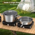 Portable 2-Burner Camping Stove with Griddle