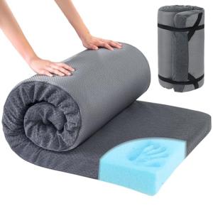 HOMBYS Portable Memory Foam Camping Mattress Pad